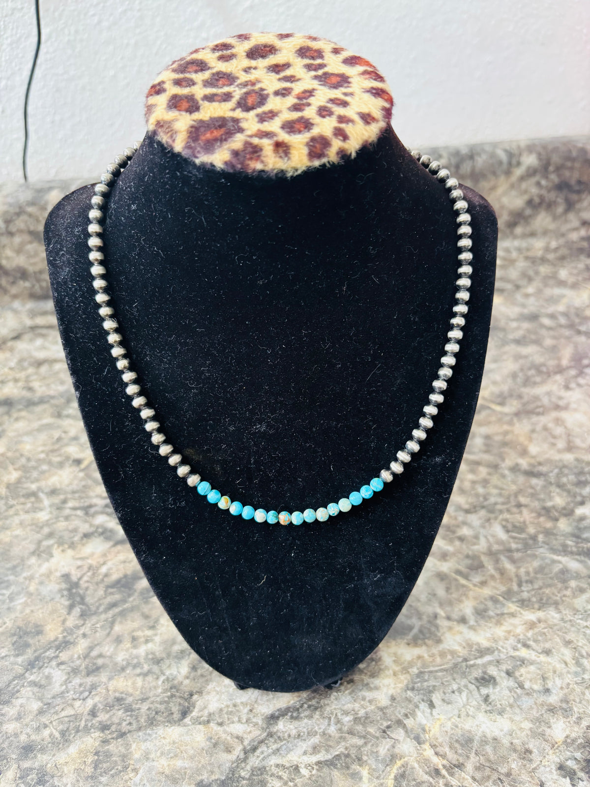 5 mm silver w turquoise