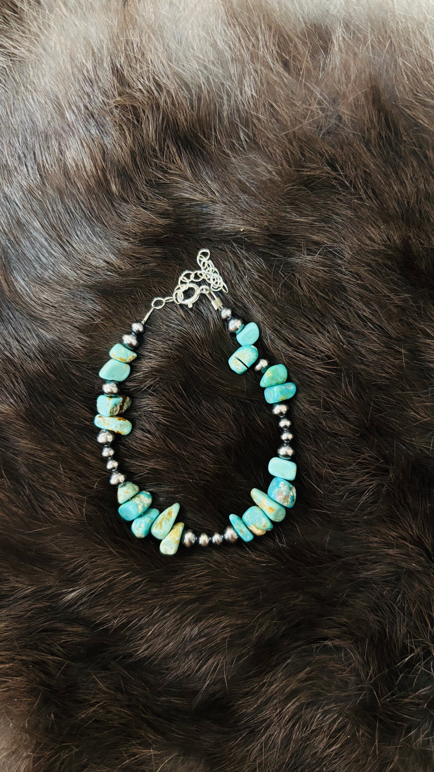 Turquoise Stone with Pearls Bracelet