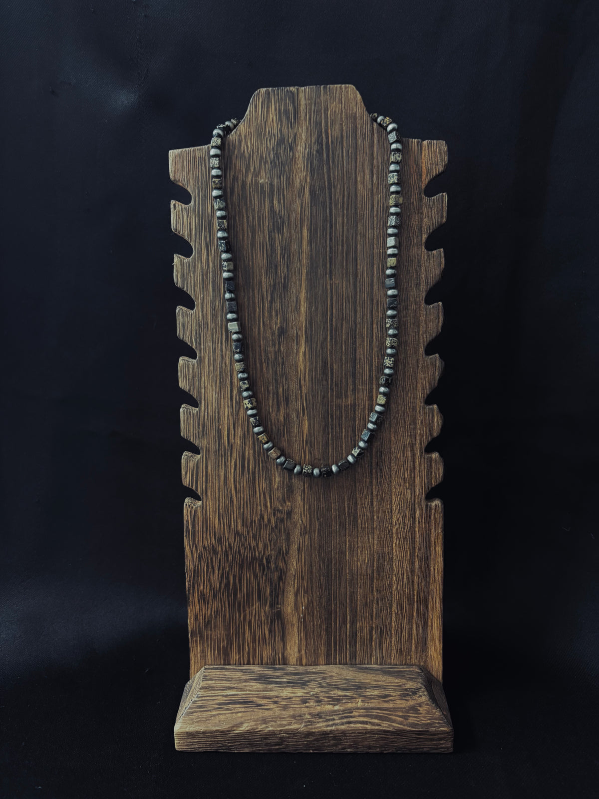 Silver Plated Pearls & Green Stone