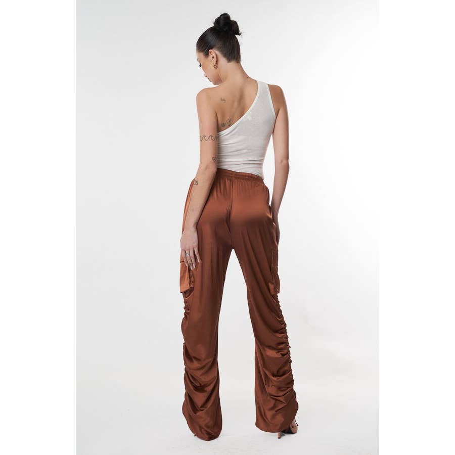 SATIN CARGO PANTS