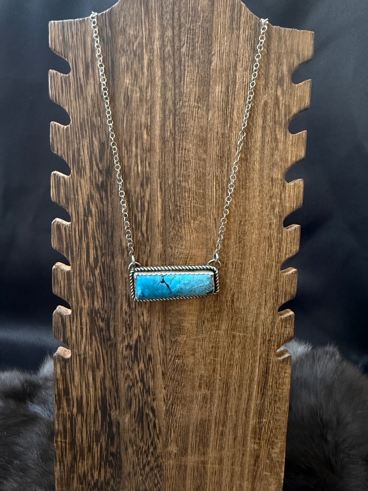 Turquoise bar necklace