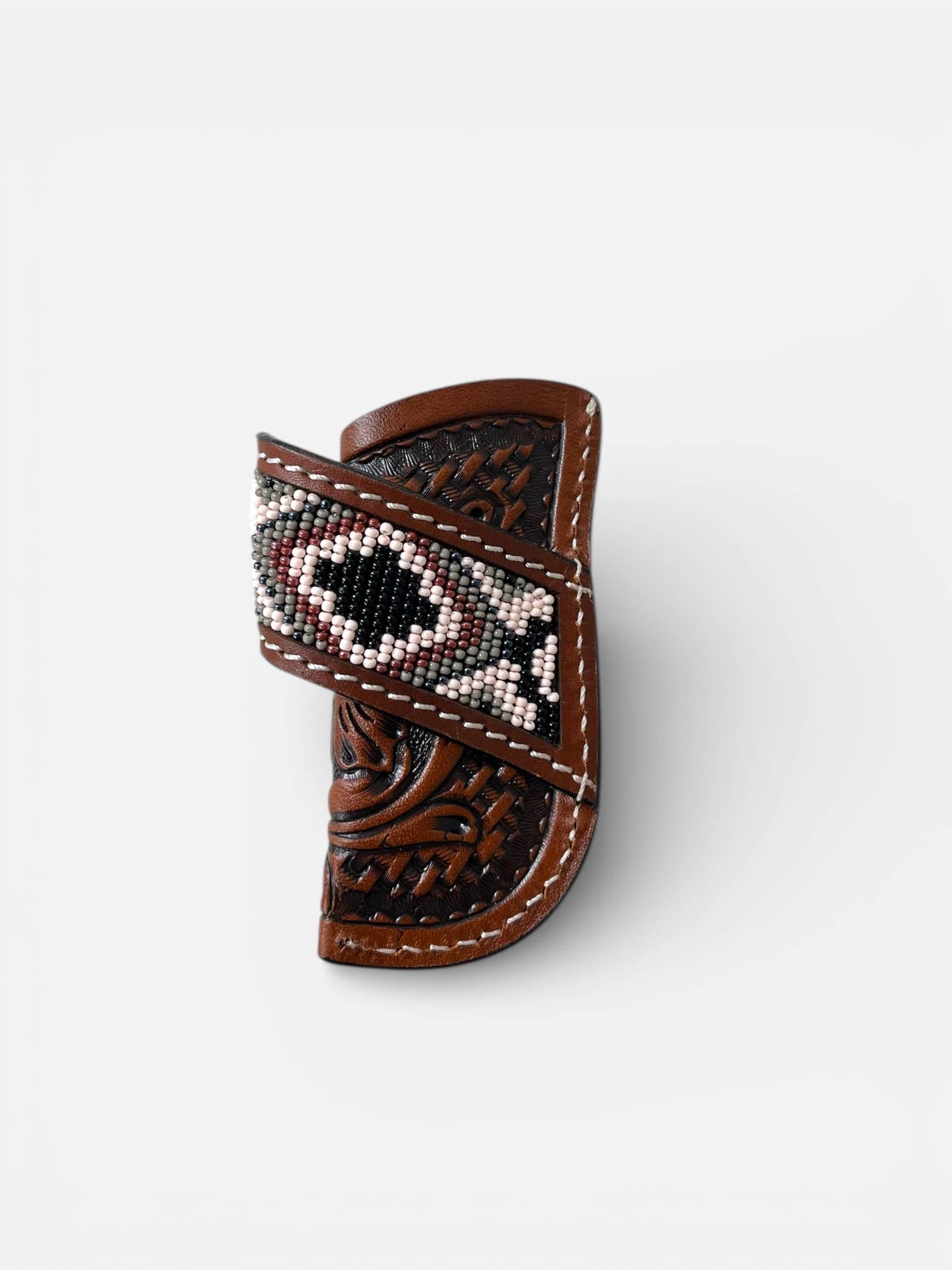 Aztec tooled leather sheath