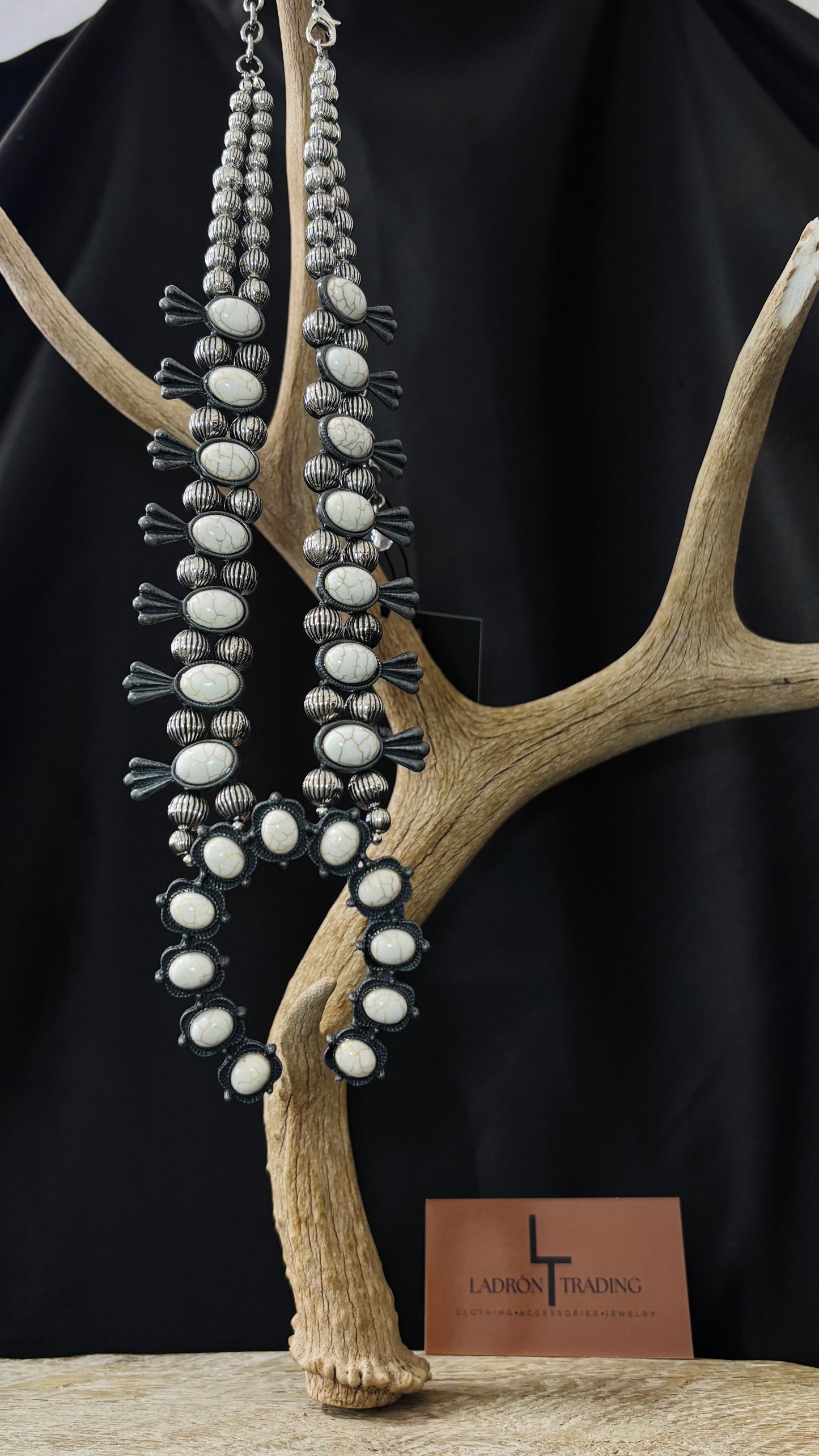White stone squash necklace