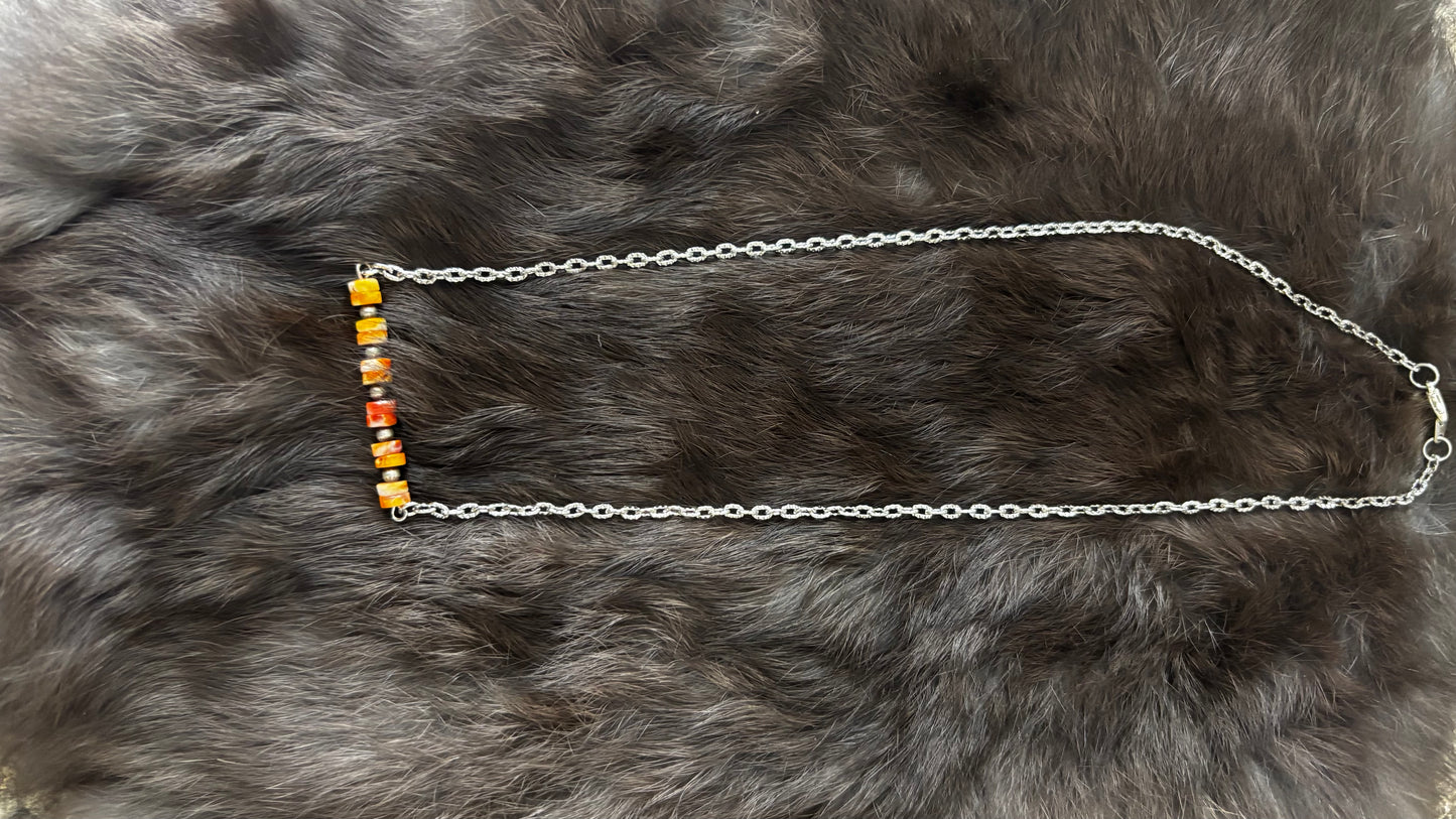 Orange Block Necklace