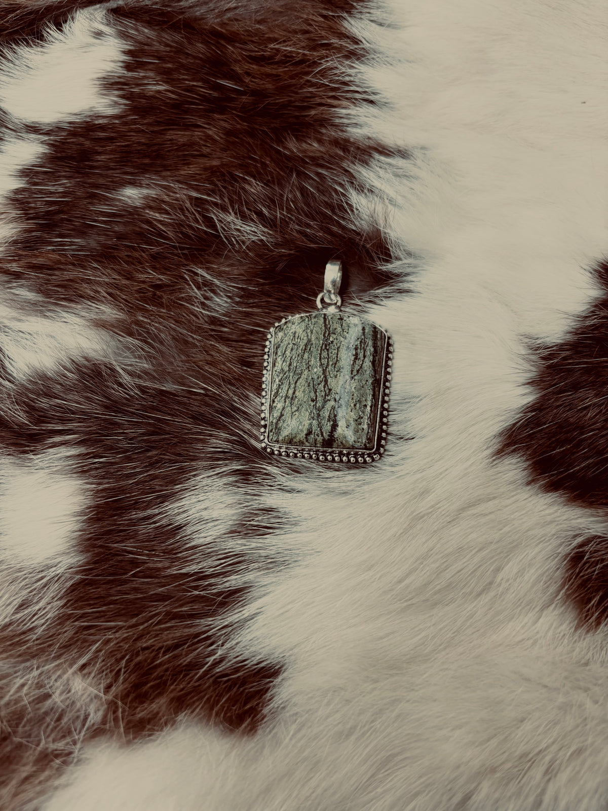 Green Stone Square Pendant