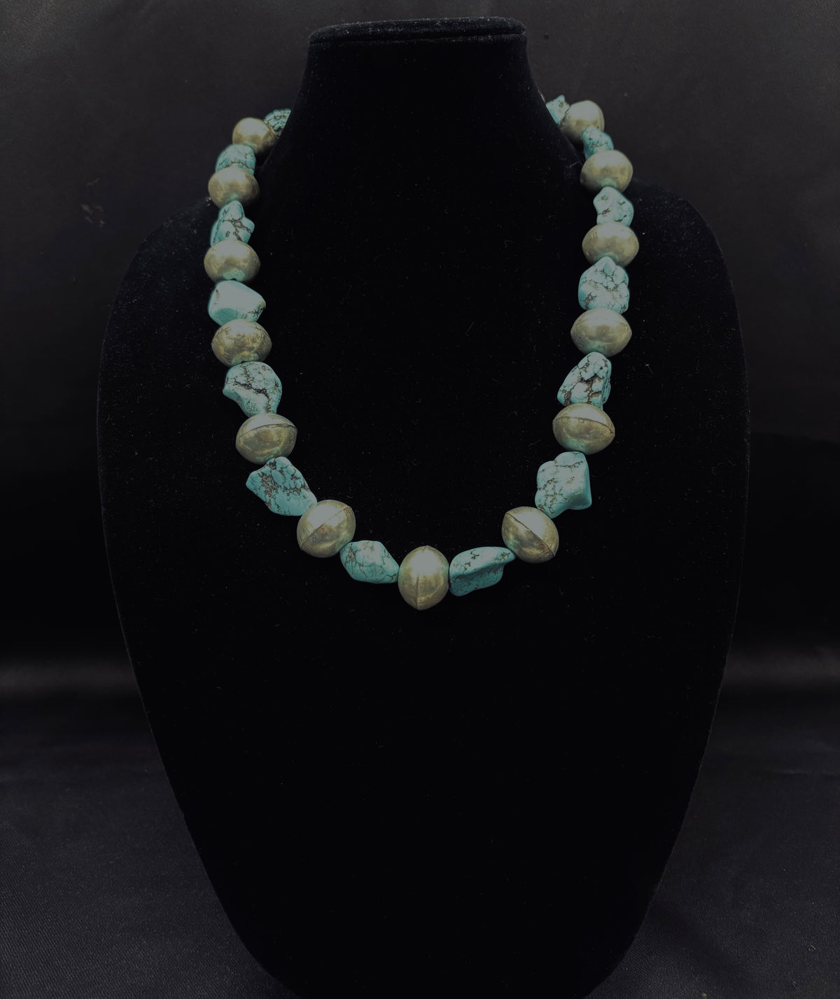 Turquoise & Bell Chunky Necklace