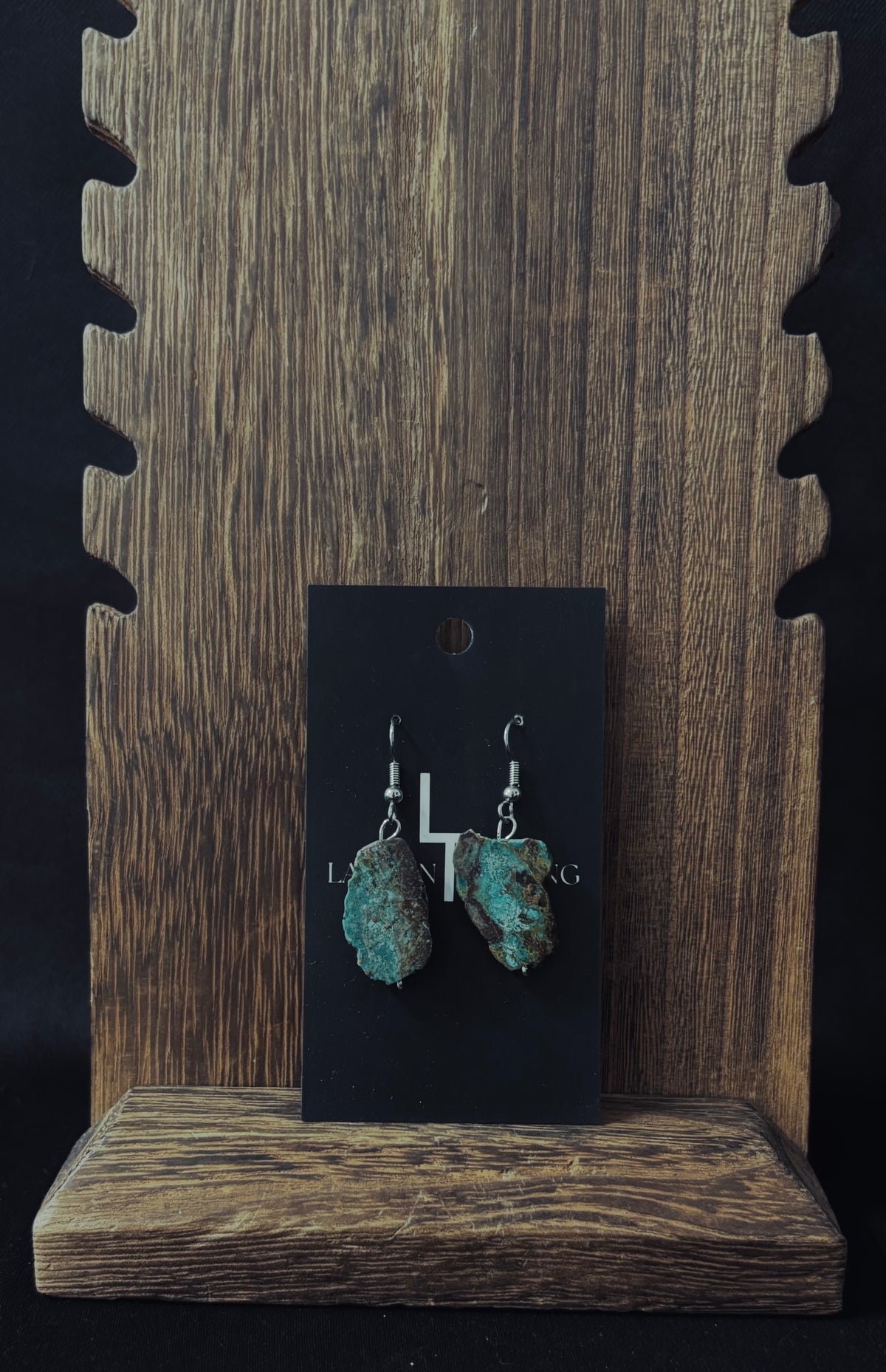 Mini Green Stone Dangle Earrings