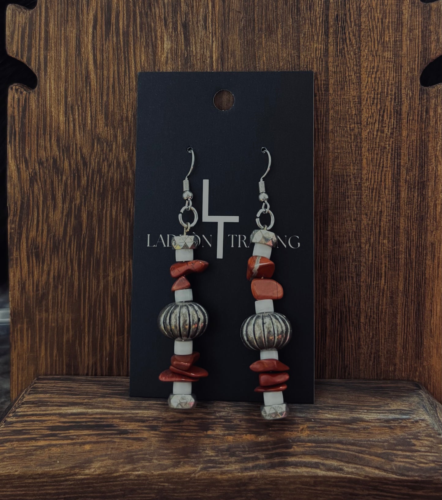 Brown & White Earrings