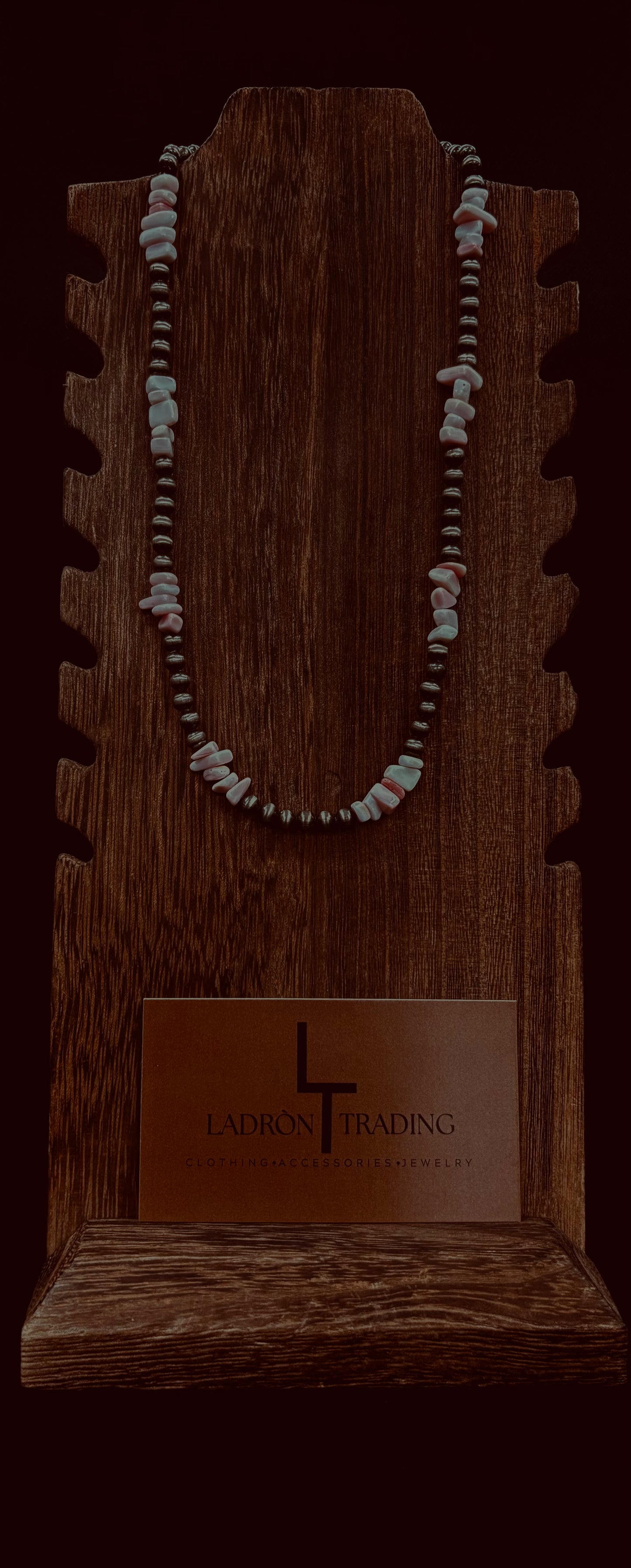5mm 16” Silver Plated Pearls w/ Baby Pink Stone