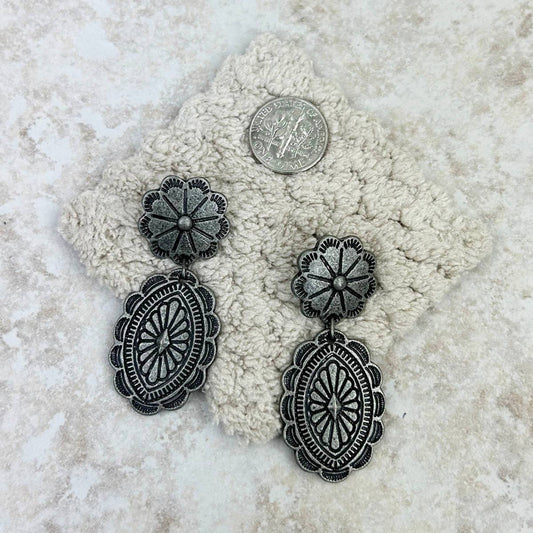 Antique oval concho Earrings