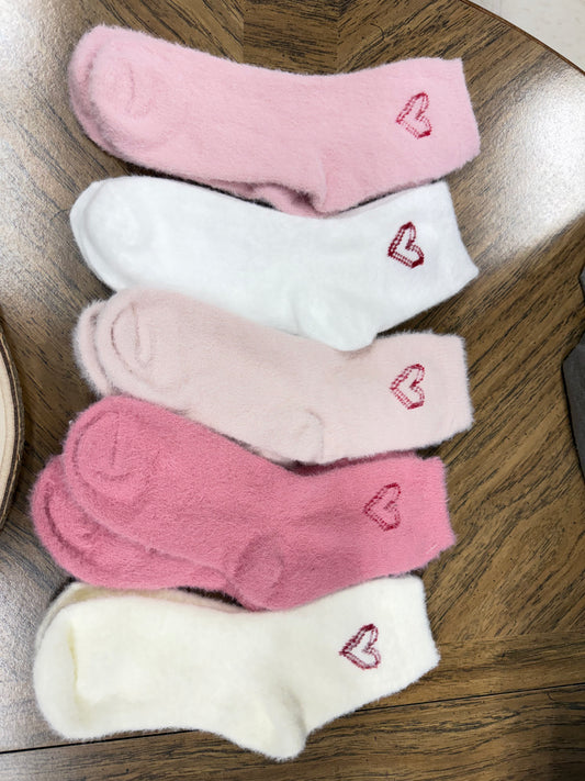 Valentines fuzzy socks