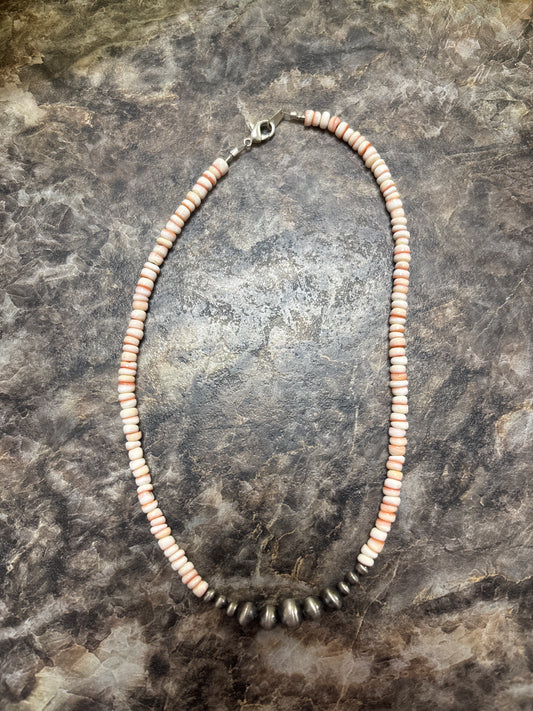 Half & Half Pink Beaded Necklace
