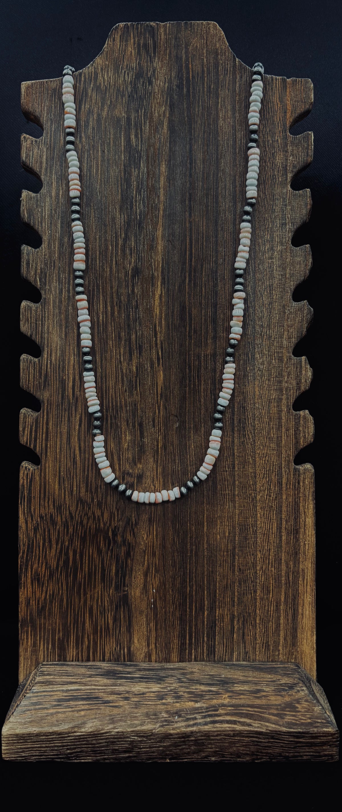 Pink Stone & Pearl Necklace