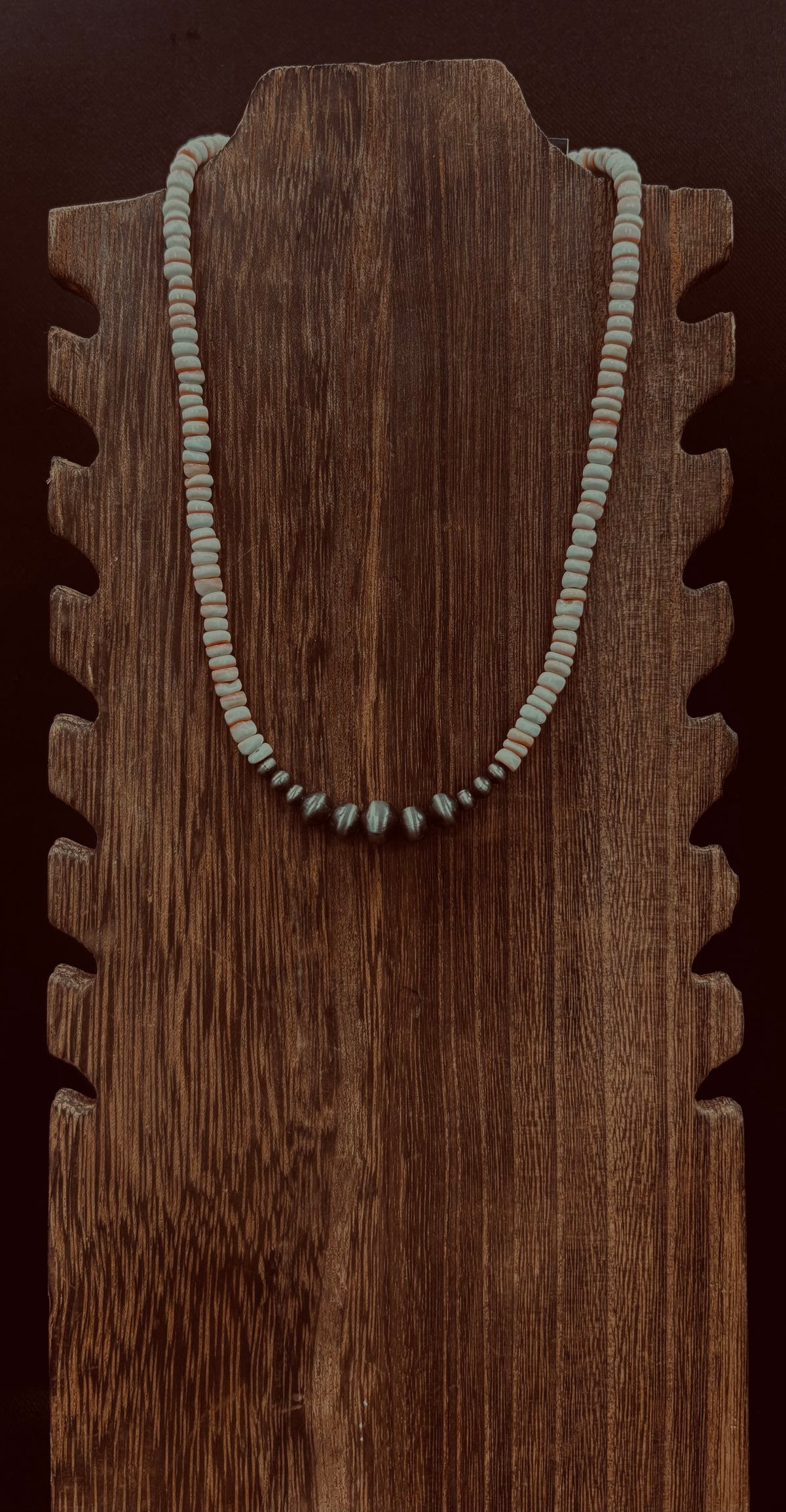 Half & Half Pink Beaded Necklace