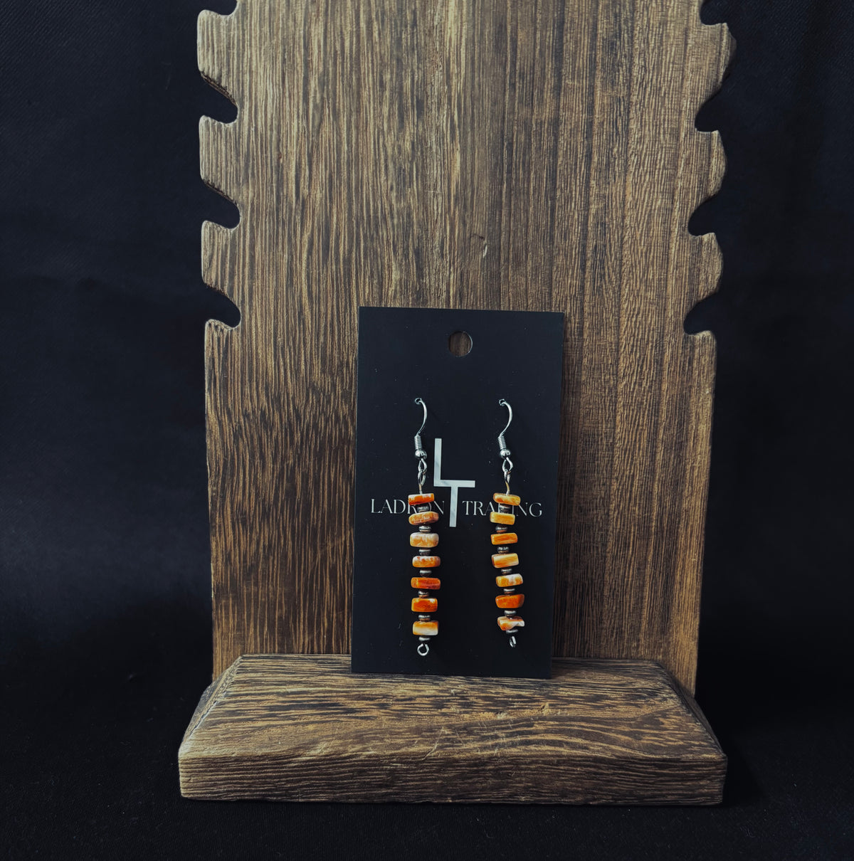 Orange Stone Dangle Earrings