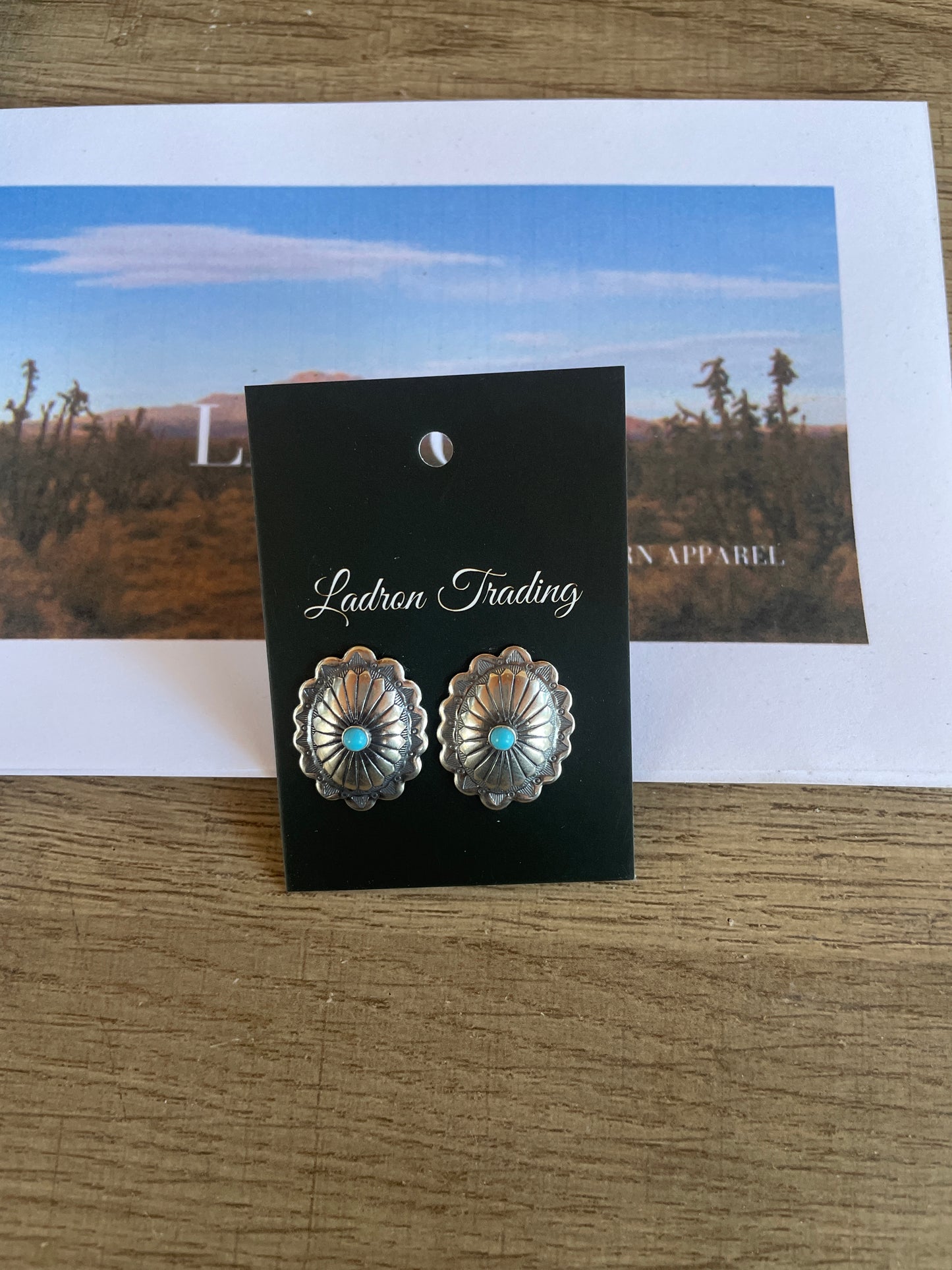 Large Concho studs w turquoise