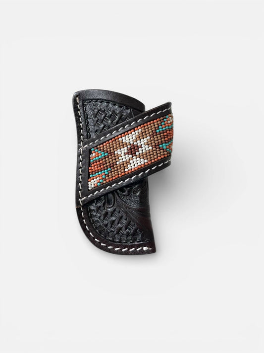 Brown Aztec leather sheath 
