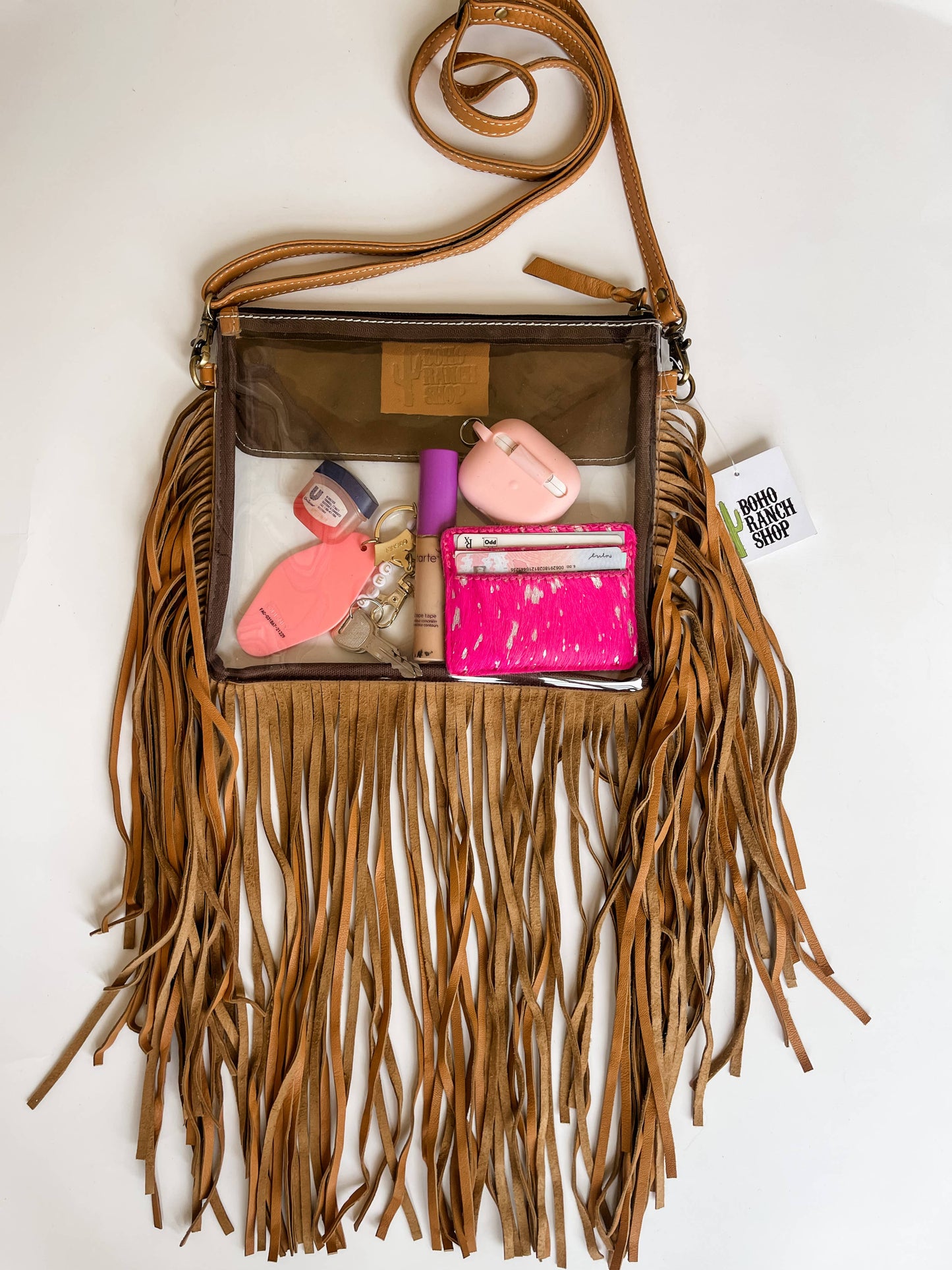 Hand Tooled Clear purse