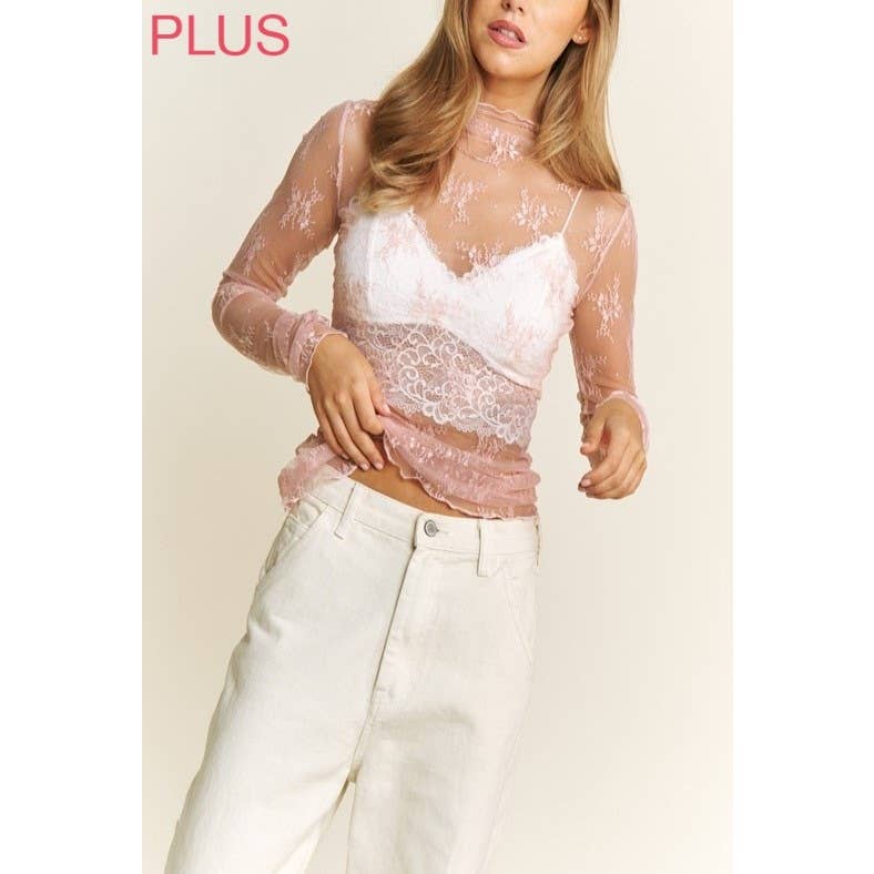 PLUS SIZE MESH TOP