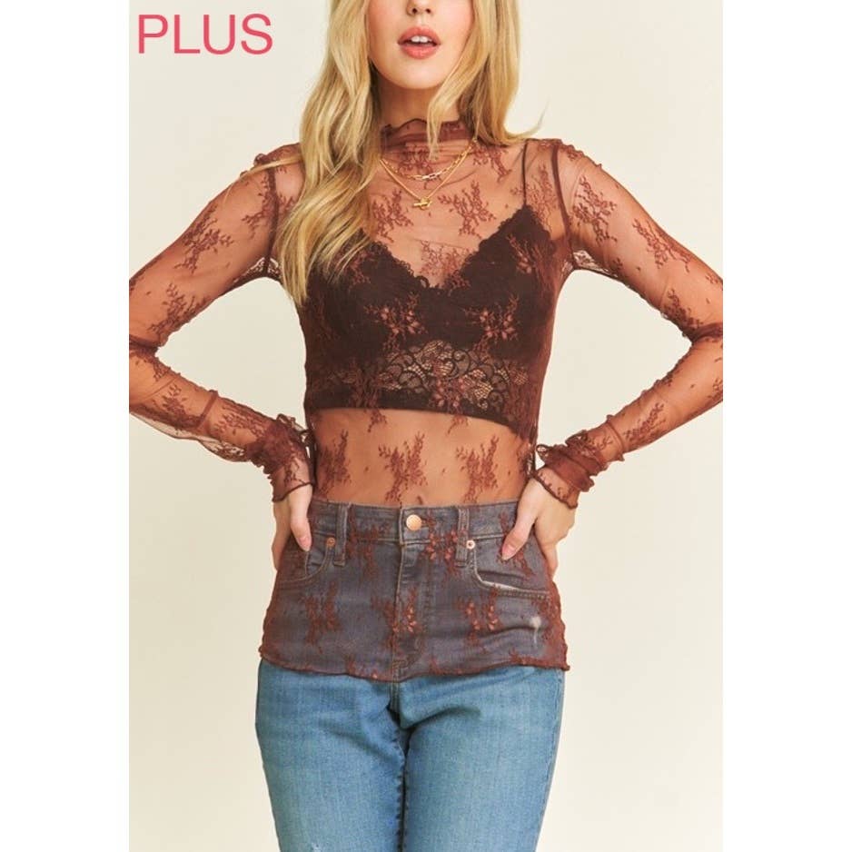 PLUS SIZE MESH TOP
