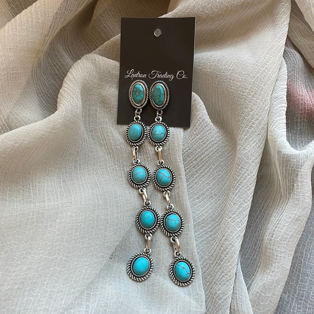 5 Stone drop earrings