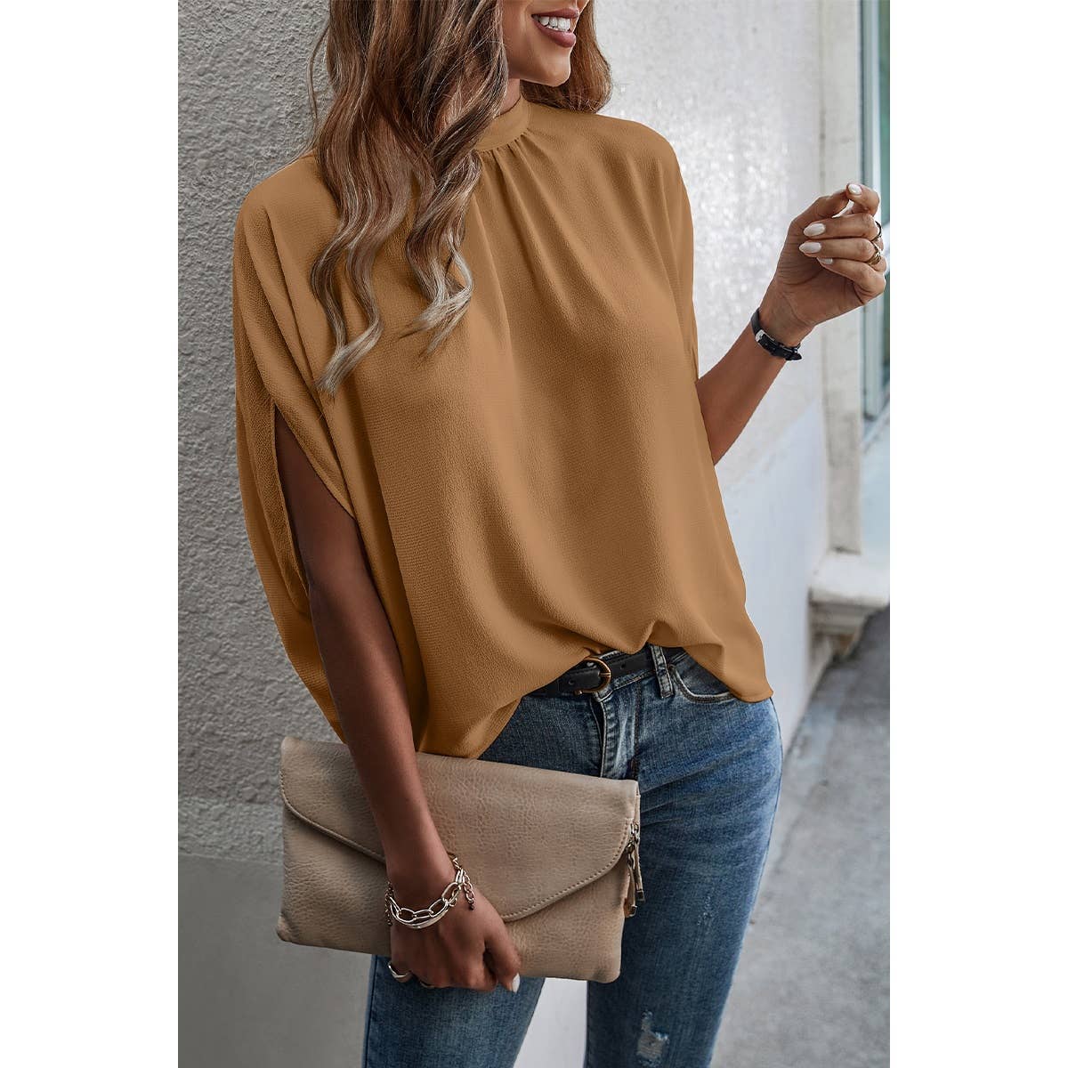 Solid Cape Loose Top