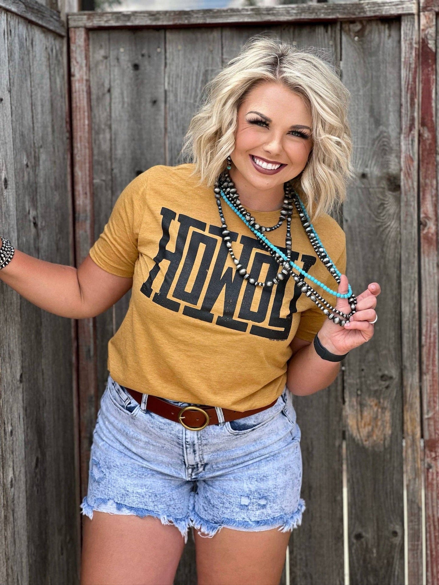 Howdy Block in Black Ink Tee