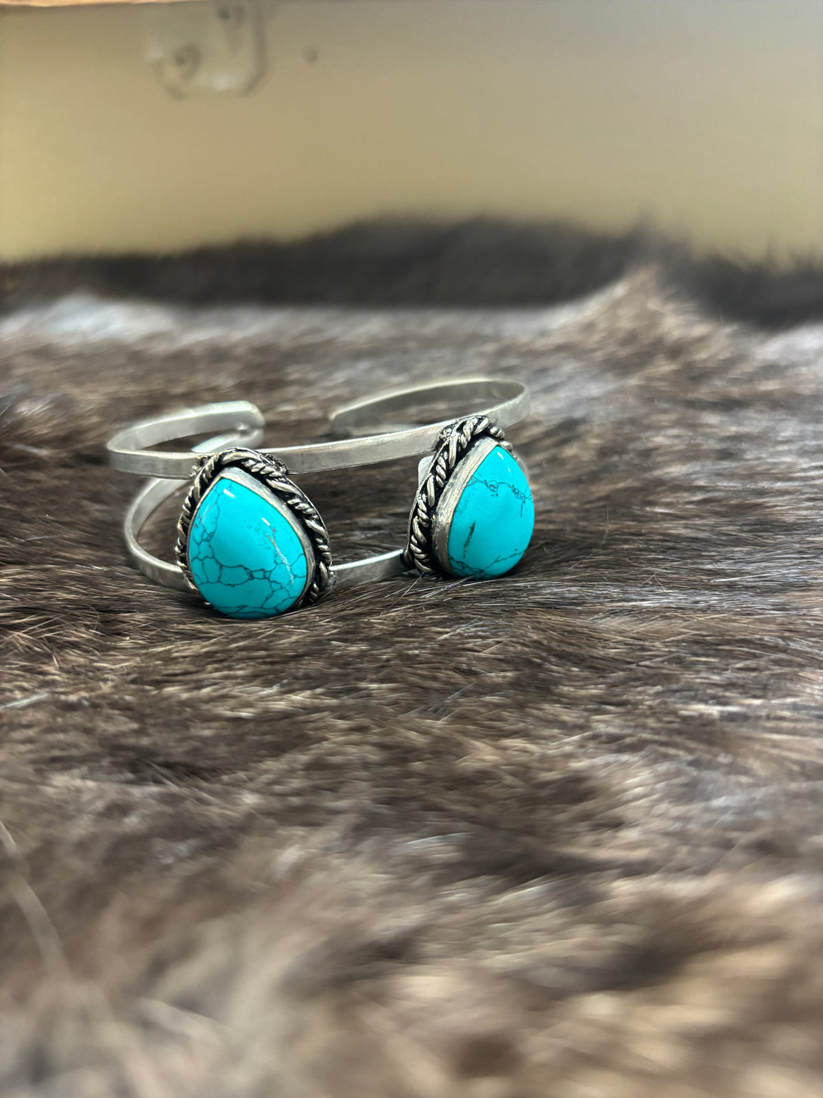 Kingman Turquoise Silver Plated Bracelet