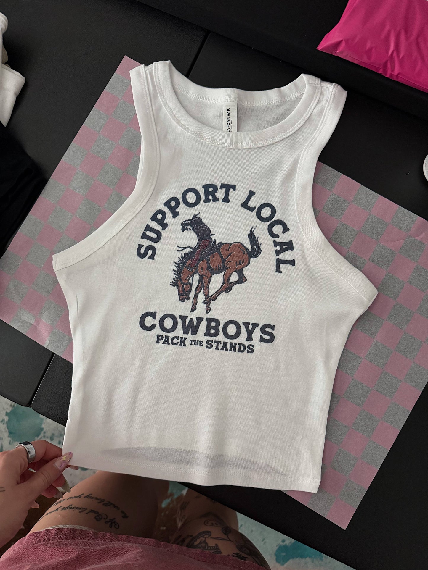 Support Local Cowboys Cropped Tank