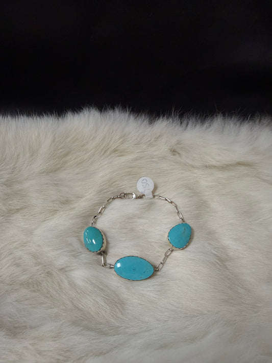 3 stone turquoise bracelet