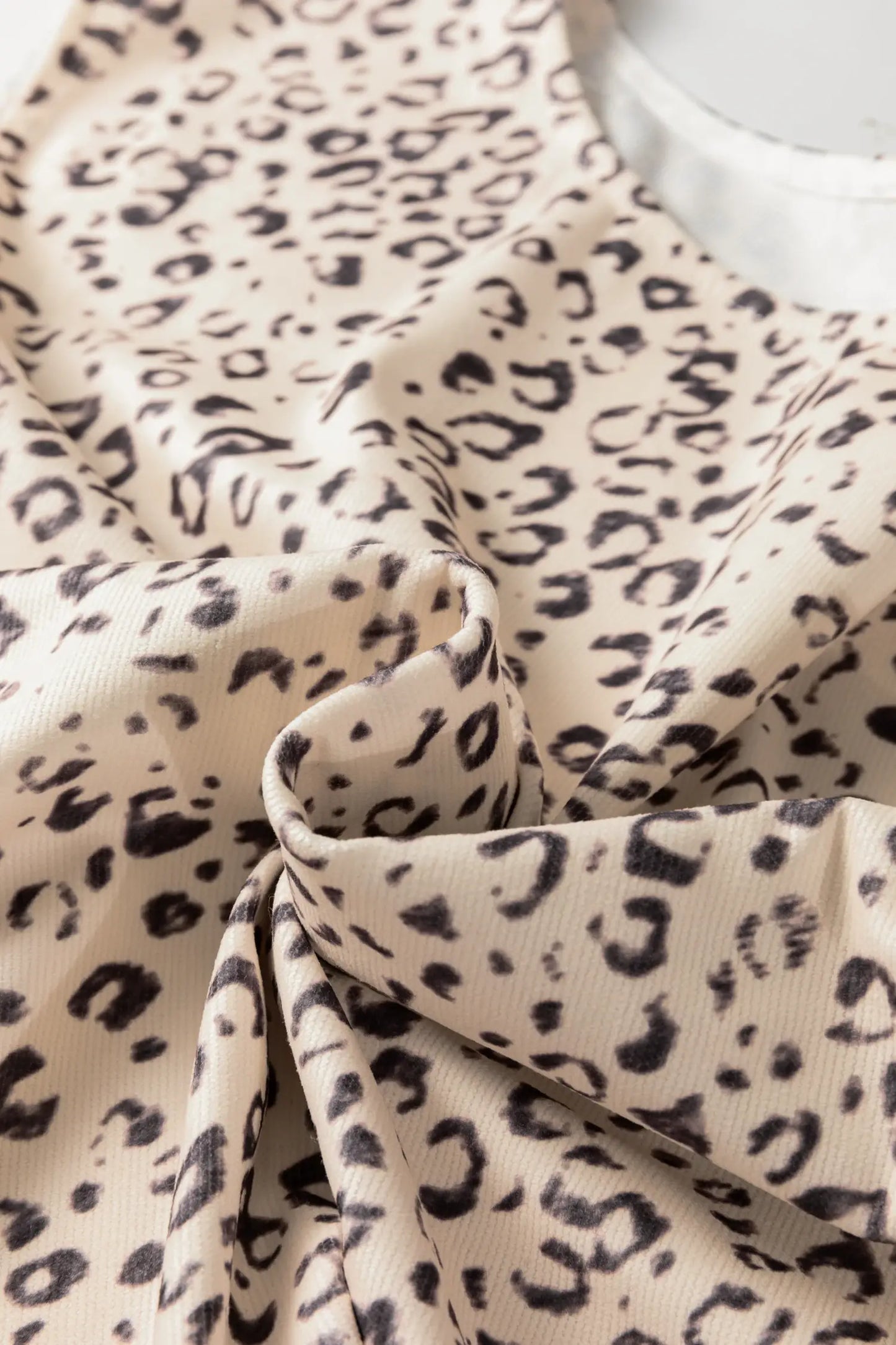 Apricot Leopard Print Knot Side Twill Vest