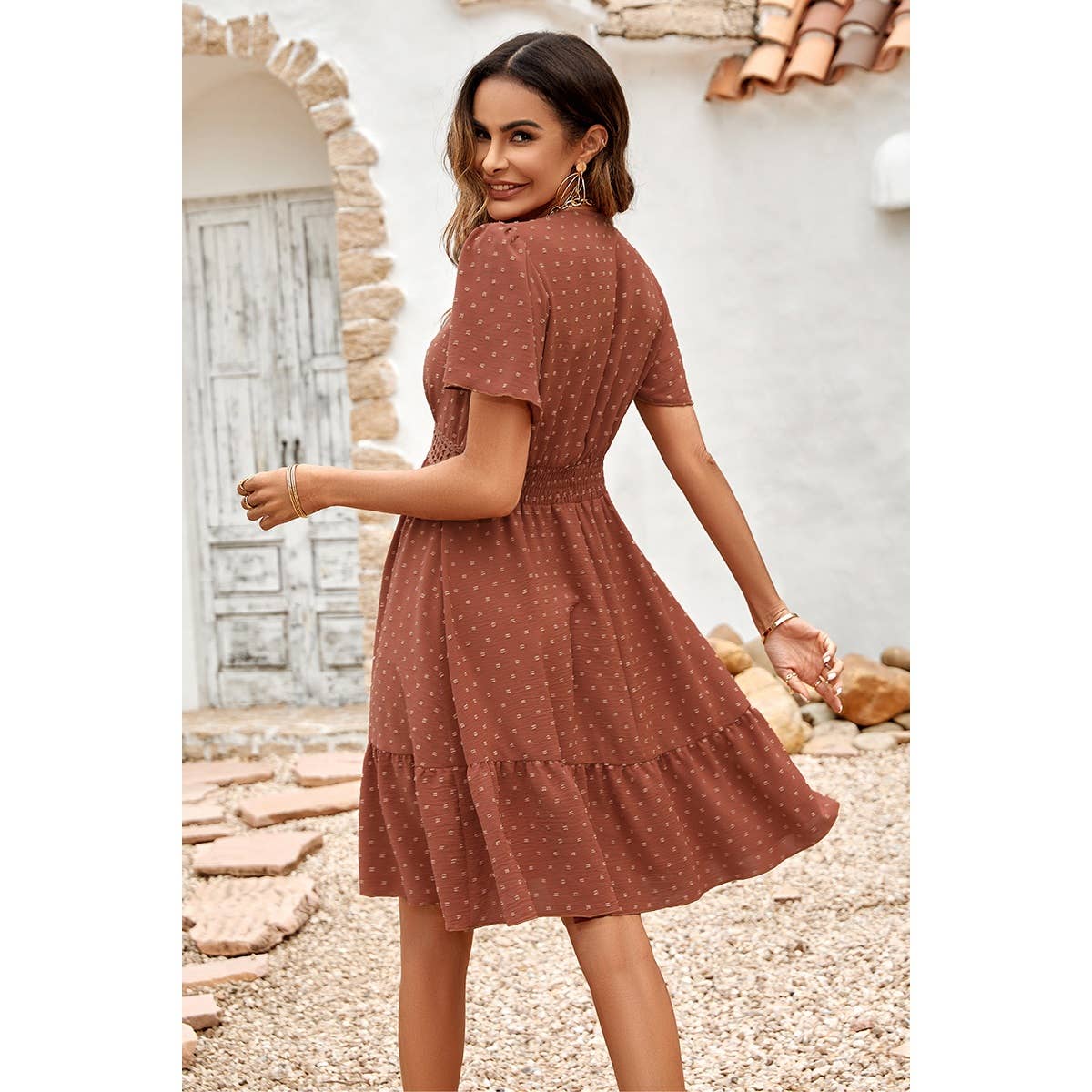 V Neck Sleeve Dress