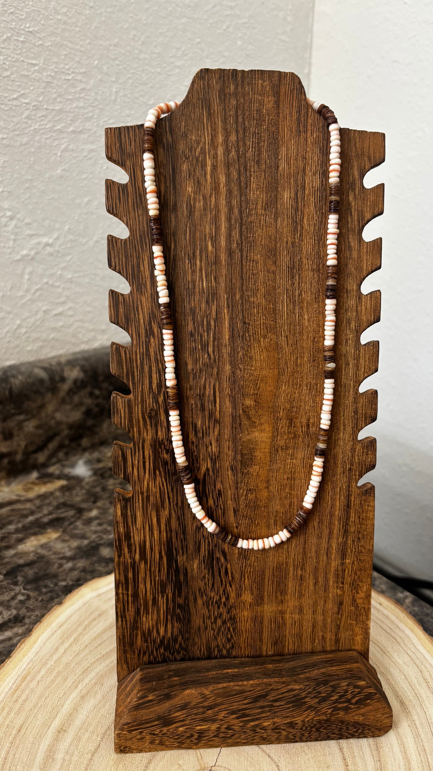 Shell beads with Pink conch