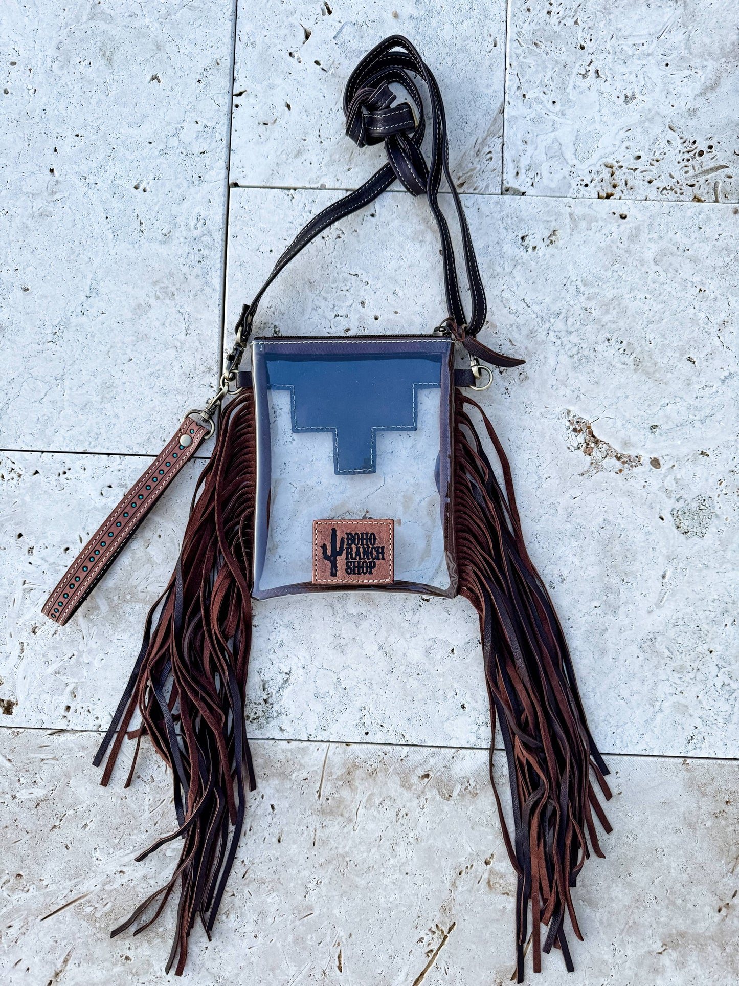 SMALL - Hand Tooled Clear Concert bag