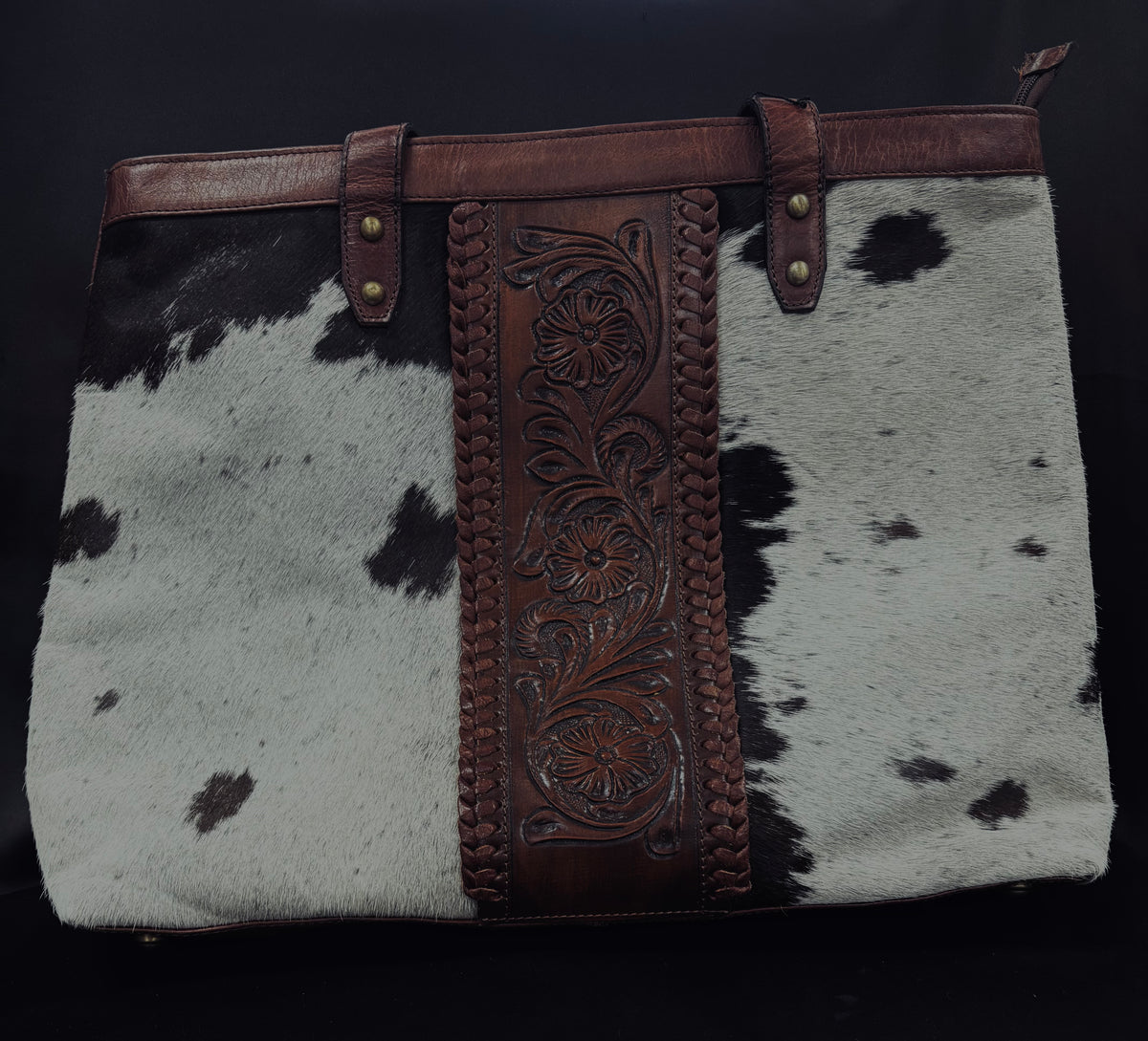 Large leather weekender bag