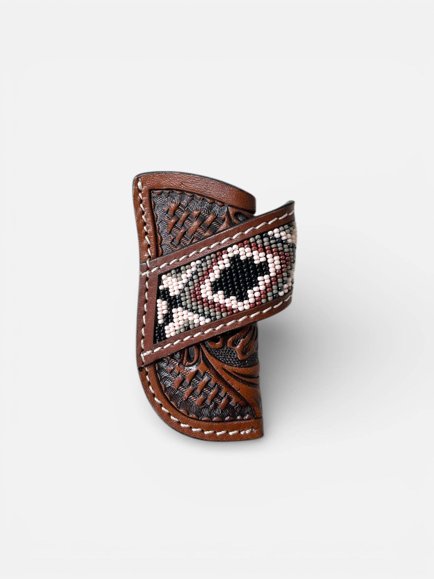Aztec tooled leather sheath 