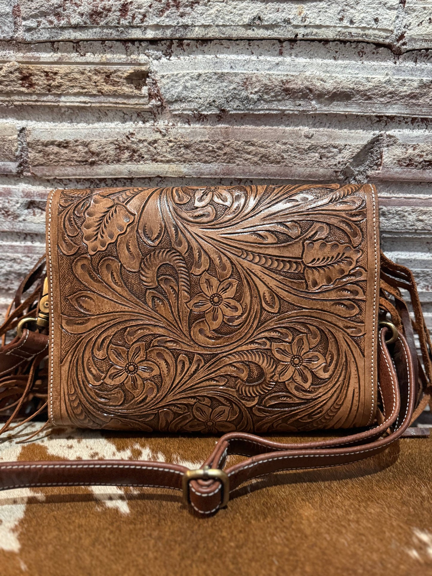 Fringe Tooled purse