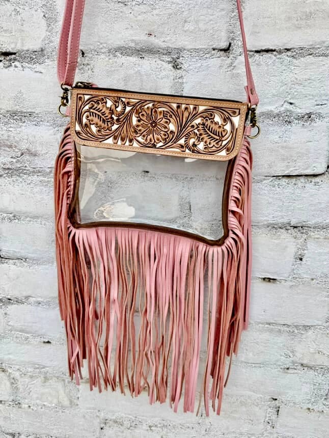 Hand Tooled Clear purse