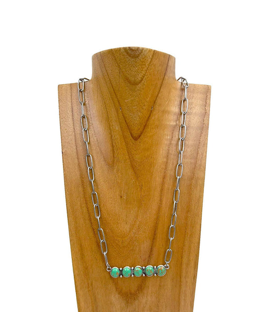 Round stone bar Necklace