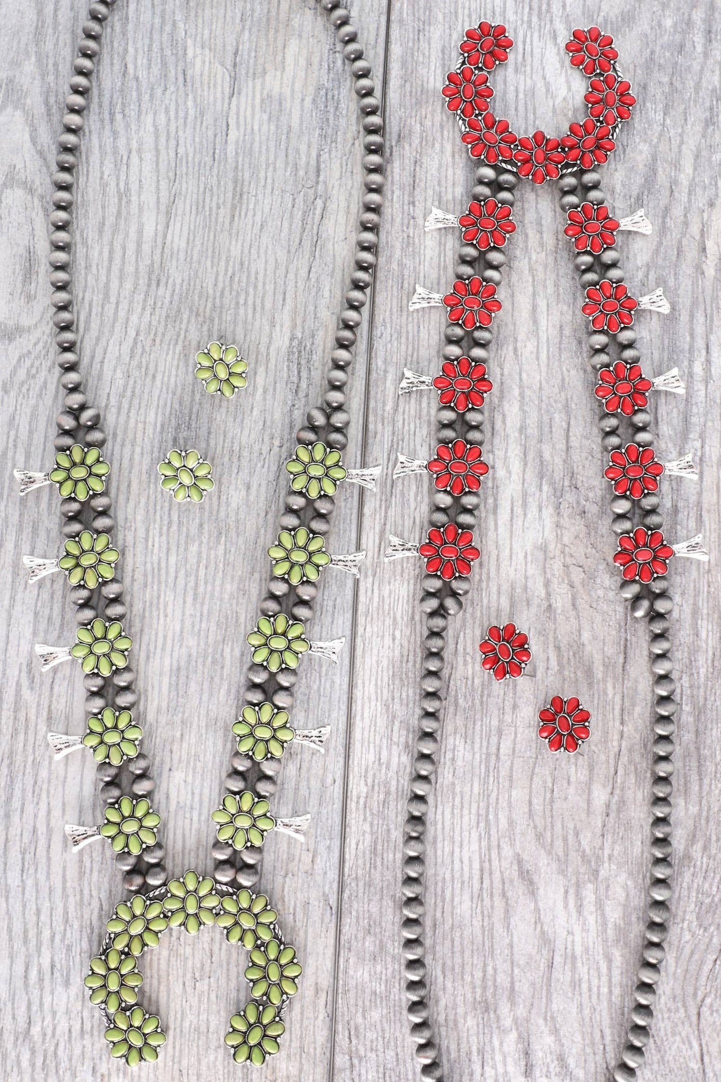 Floral Beaded Necklace Set