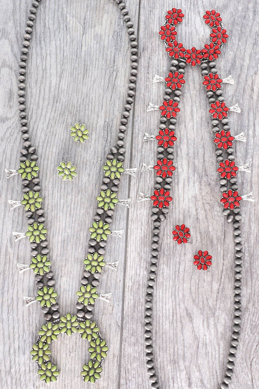 Floral Beaded Necklace Set