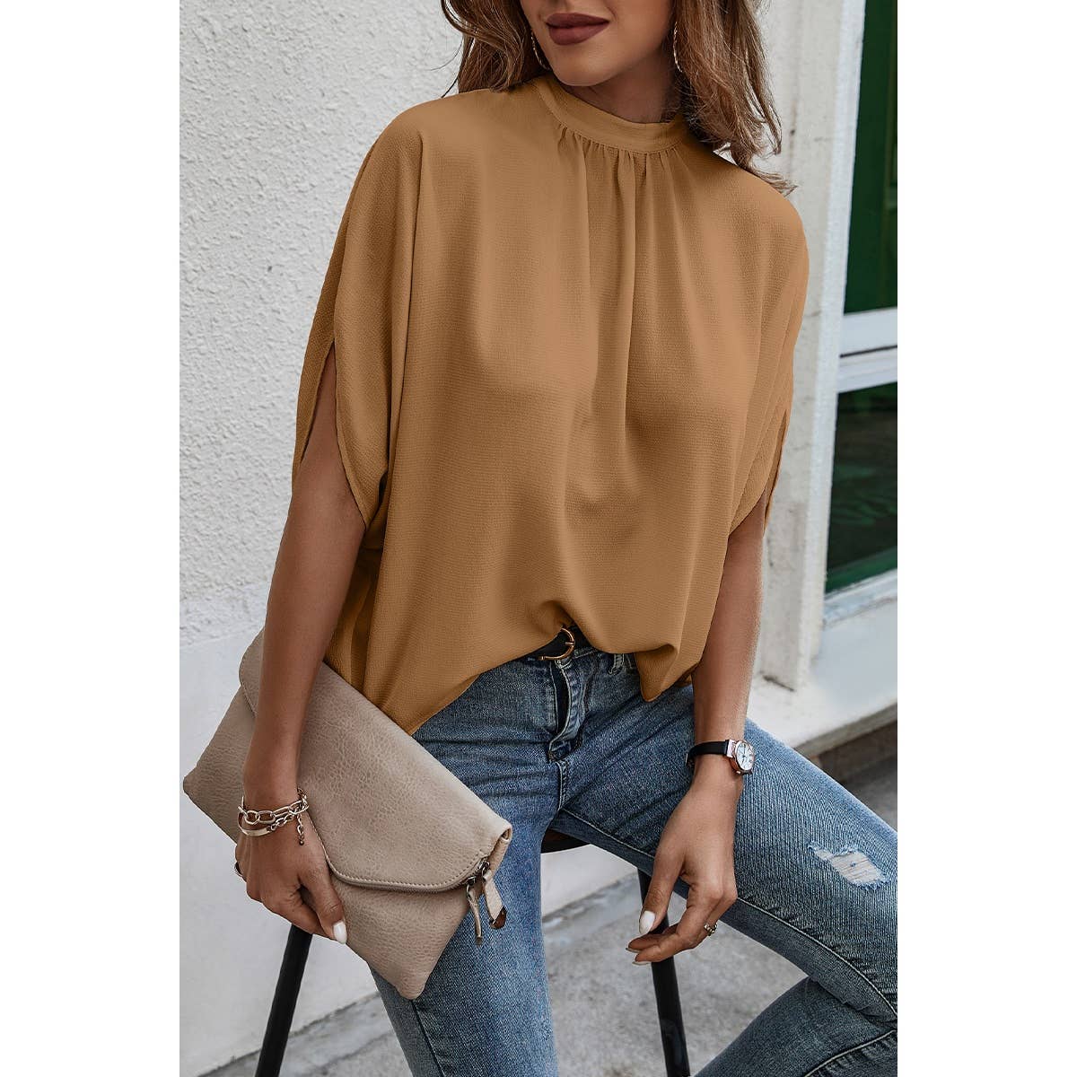 Solid Cape Loose Top