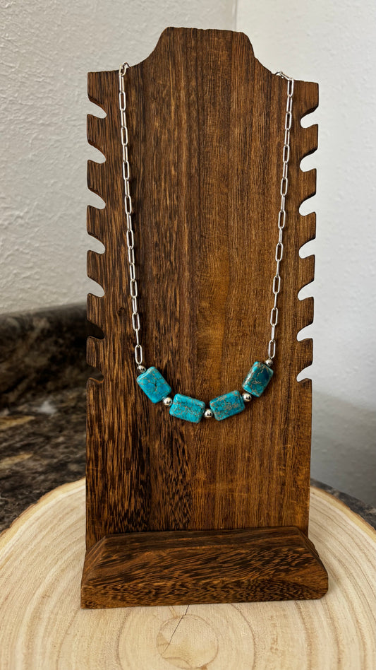 4 Dyed Jasper Stones Necklace