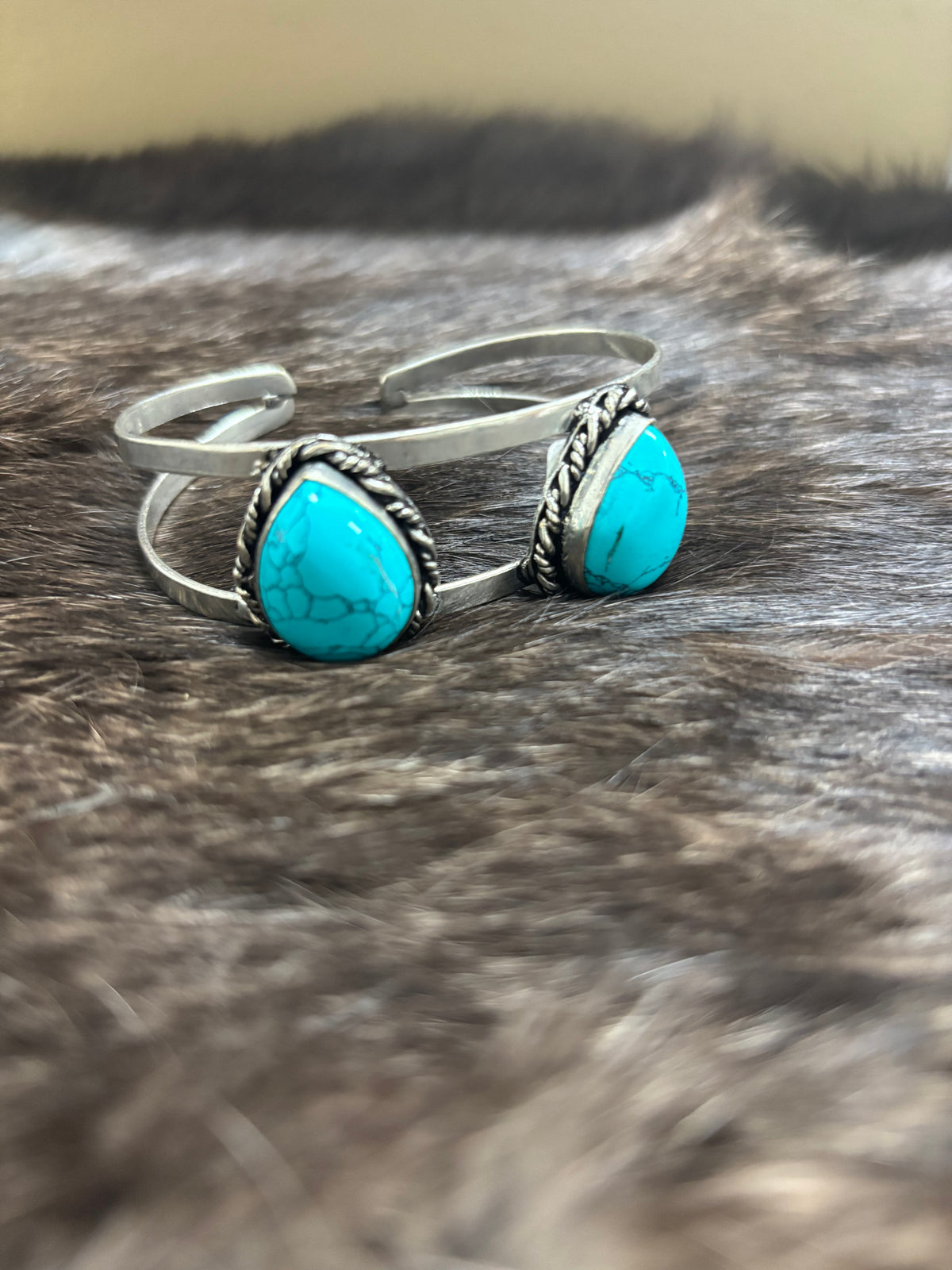 Kingman Turquoise Silver Plated Bracelet