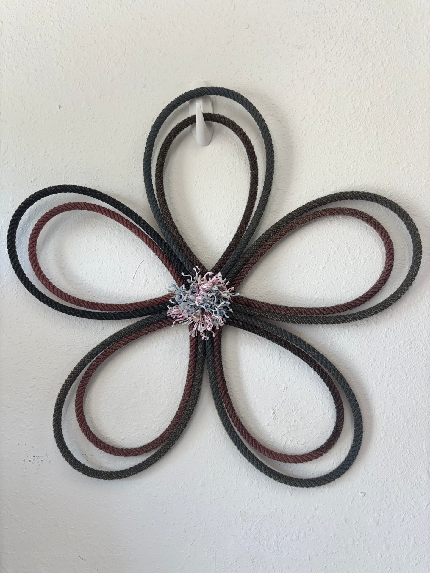 Pink & Blue 5 Petal Flower Lariat