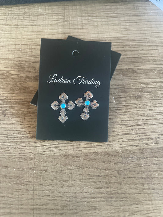 Cross stud earrings