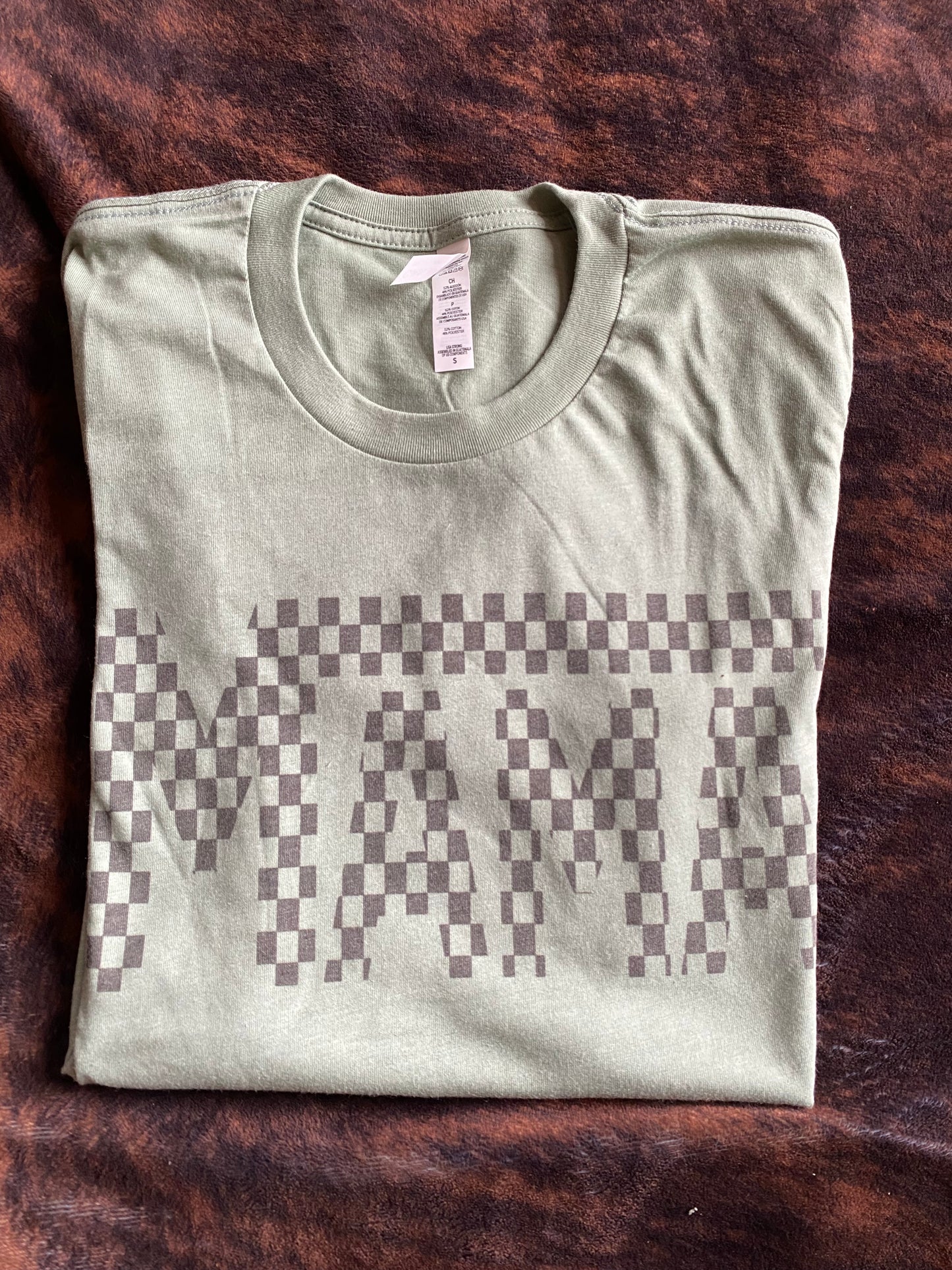 Checkered Mama Tee