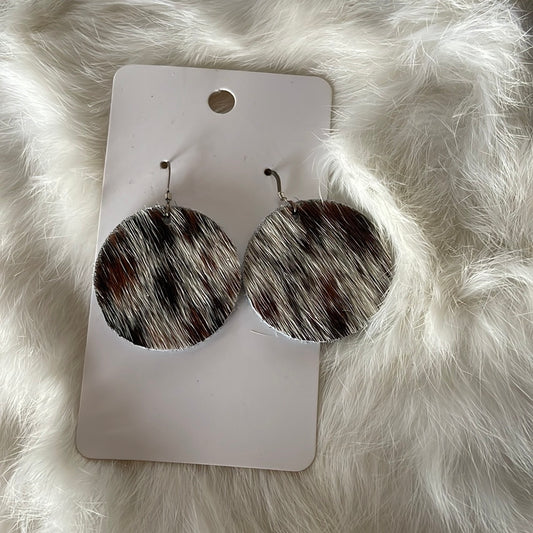 Cowhide Circle earrings