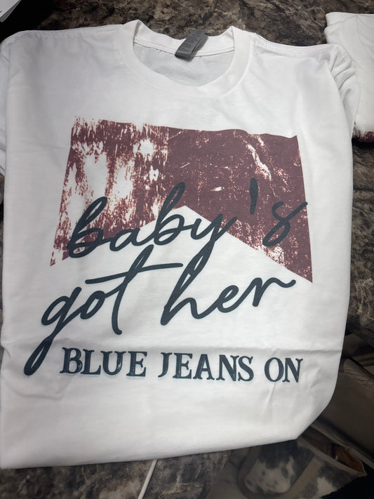 Baby’s got her blue jeans tee