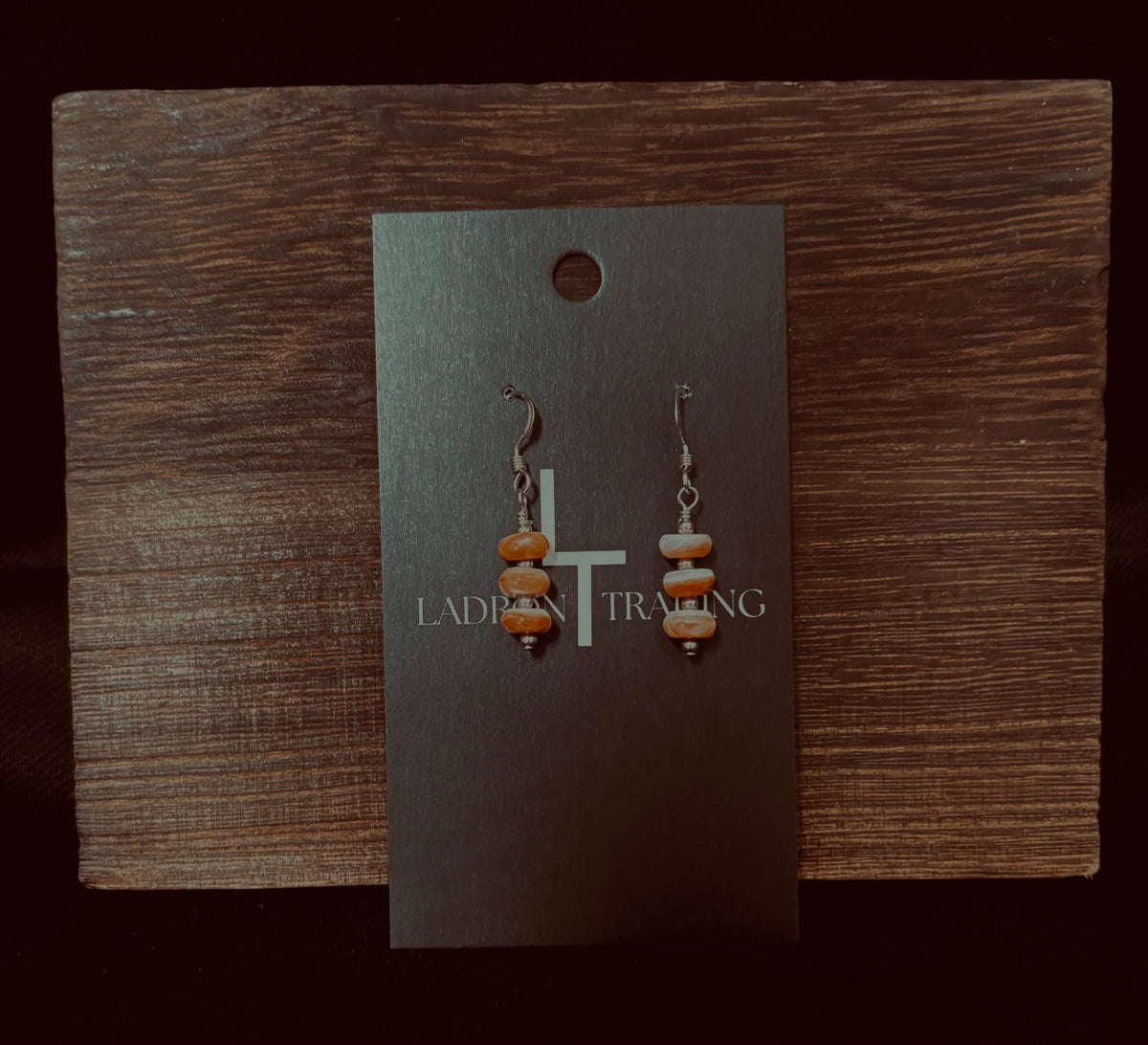 Orange Beaded Earrings